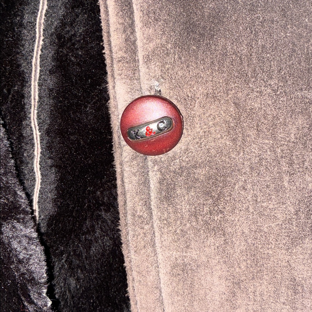 Long Brown Suede Coat with Mink Fur Trim - Women's Size M - Picture 11 of 15